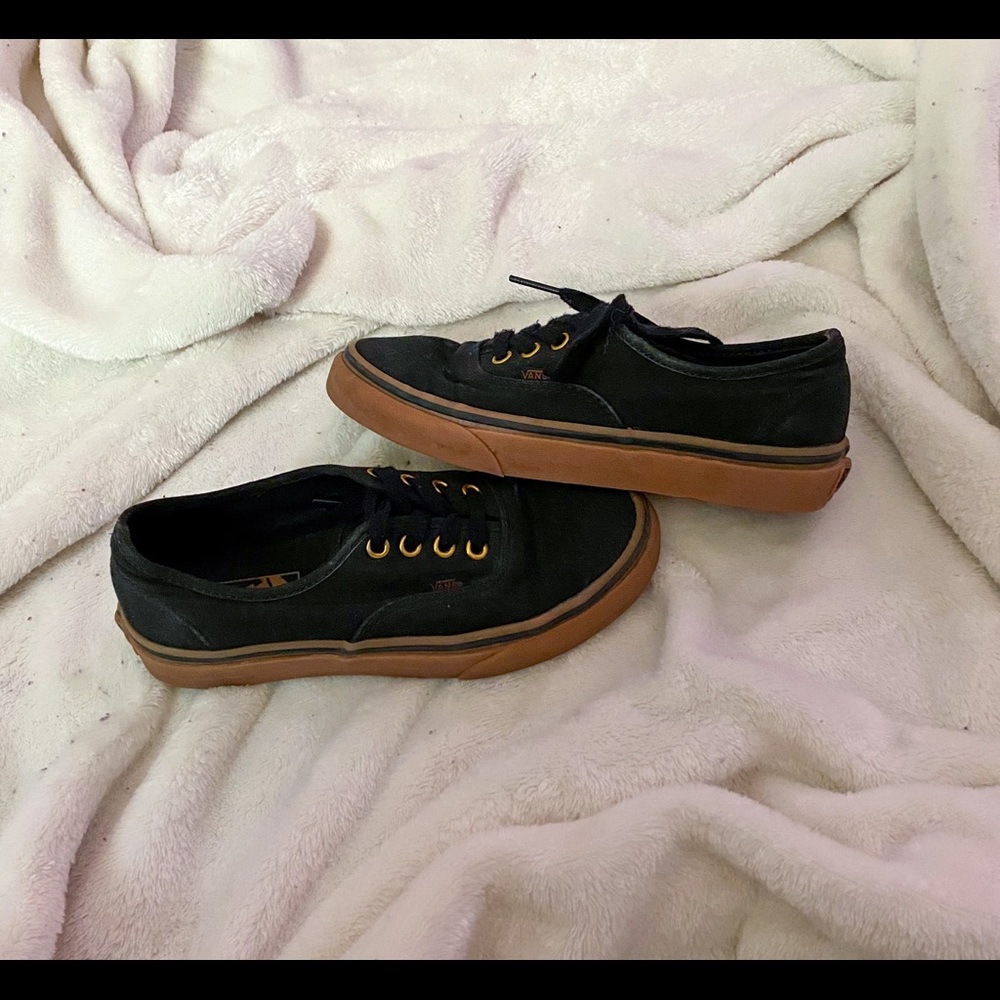 Black Vans with Gum Soles